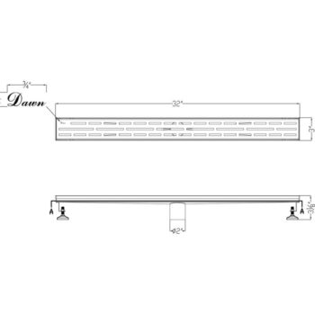Dawn® Amazon River Series - Linear Shower Drain 32"L In Polished satin - Image 2