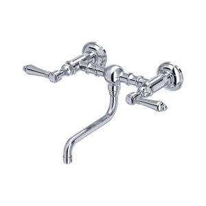 ROHL Acqui® Wall Mount Bridge Lavatory Faucet In Polished Chrome