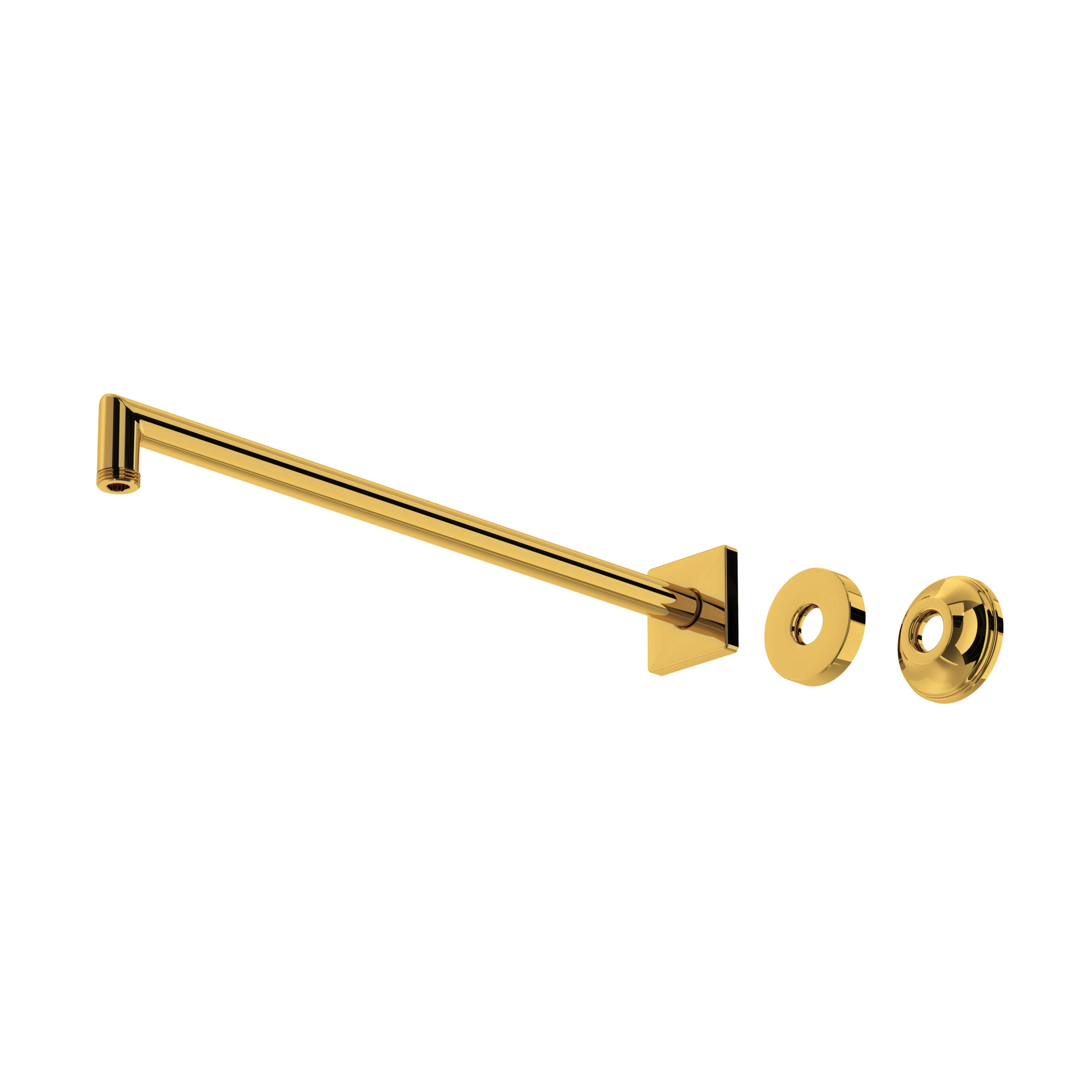ROHL 16" Wall Mount Shower Arm In Unlacquered Brass