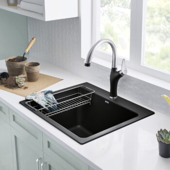 Blanco Liven SILGRANIT 25" Single Bowl Dual Mount Laundry Sink - Anthracite - Image 2