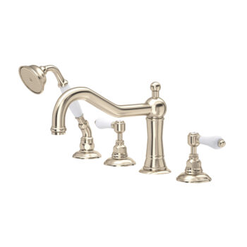 ROHL Acqui® 4-Hole Deck Mount Tub Filler In Satin Nickel