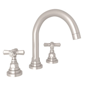 ROHL San Giovanni™ Widespread Lavatory Faucet With C-Spout In Satin Nickel