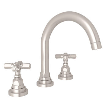 ROHL San Giovanni™ Widespread Lavatory Faucet With C-Spout In Satin Nickel