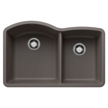 Blanco Diamond SILGRANIT 32" 60/40 Double Bowl Undermount Kitchen Sink - Volcano Gray