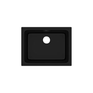 ROHL Allia™ 24″ Fireclay Single Bowl Undermount Kitchen Or Laundry Sink In Satin Black