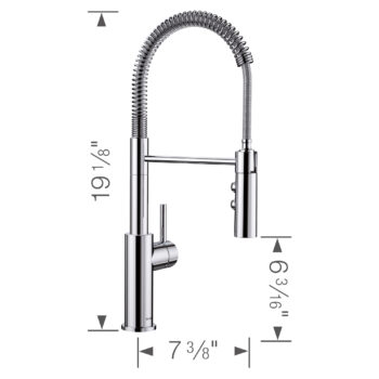 Blanco Catris Semi-Pro Pull-Down Dual-Spray Kitchen Faucet 1.5 GPM - Chrome - Image 4
