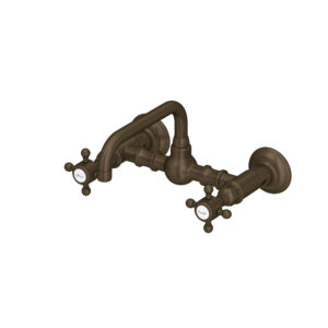 ROHL Acqui® Wall Mount Bridge Lavatory Faucet With U-Spout In Tuscan Brass