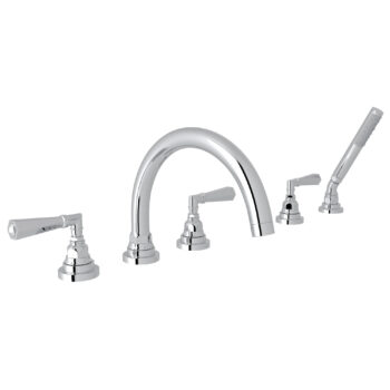ROHL San Giovanni™ 5-Hole Deck Mount Tub Filler In Polished Chrome