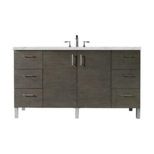 Metropolitan 60" Single Vanity, Silver Oak