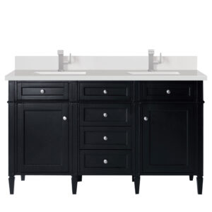 Brittany 60" Double Vanity, Black Onyx