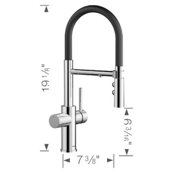 Blanco Catris Flexo Filter-Ready Semi-Pro Pull-Down Dual-Spray Kitchen Faucet 1.5 GPM - Chrome - Image 3