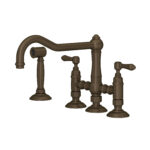 ROHL Acqui® Bridge Kitchen Faucet With Side Spray In Tuscan Brass