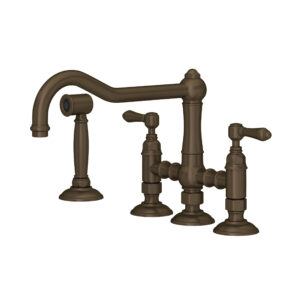 ROHL Acqui® Bridge Kitchen Faucet With Side Spray In Tuscan Brass