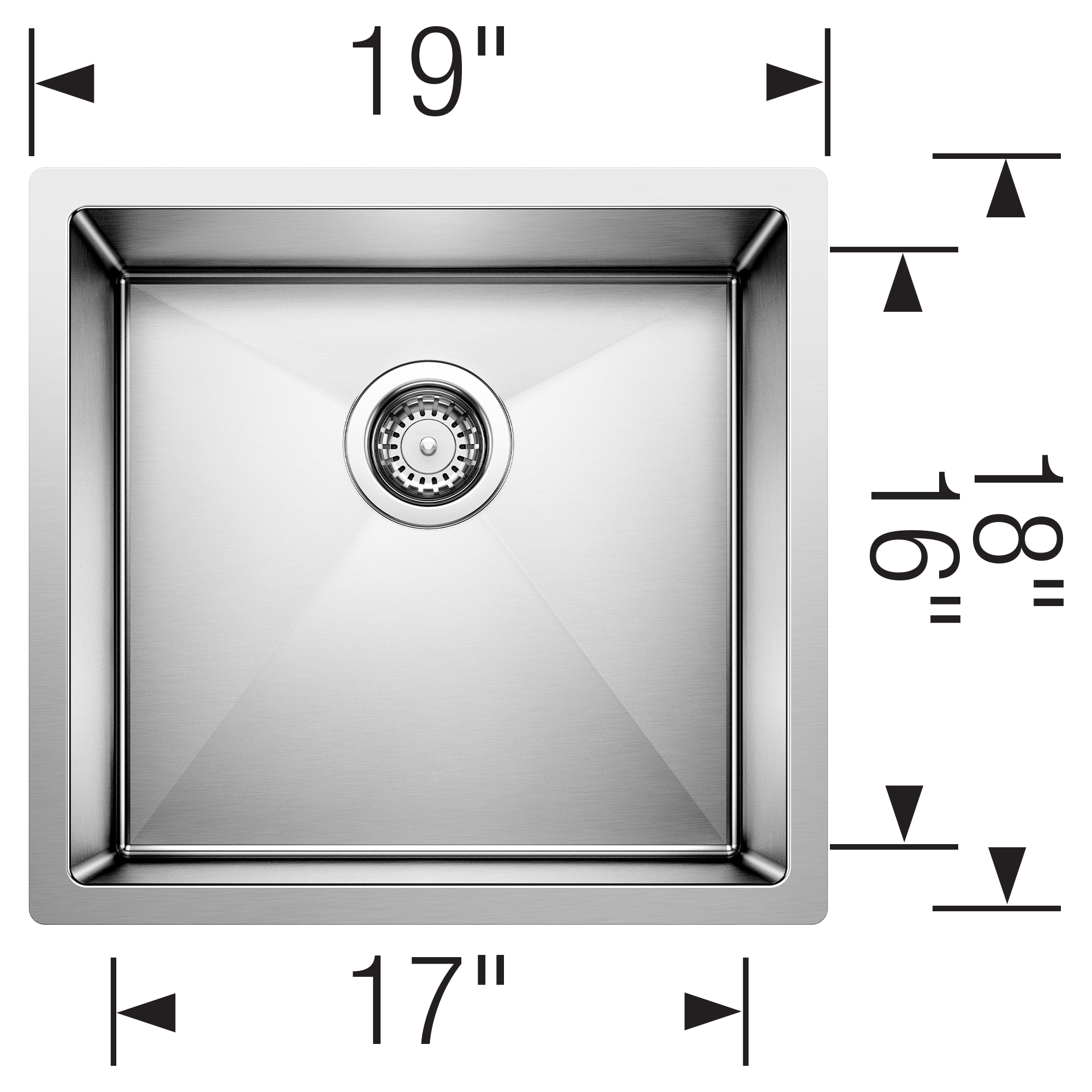 Blanco Precision R10 19" Single Bowl Undermount Stainless Steel Kitchen Sink - Image 4