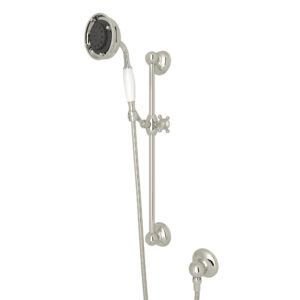ROHL Handshower Set With 22″ Slide Bar and 3-Function Handshower In Polished Nickel