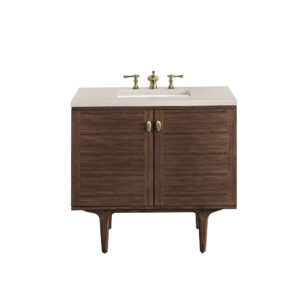 Amberly 36" Single Vanity, Mid-Century Walnut
