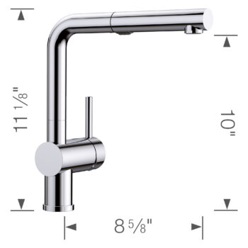 Blanco Linus Low Arc Pull-Out Dual-Spray Kitchen Faucet 1.5 GPM - Chrome - Image 5