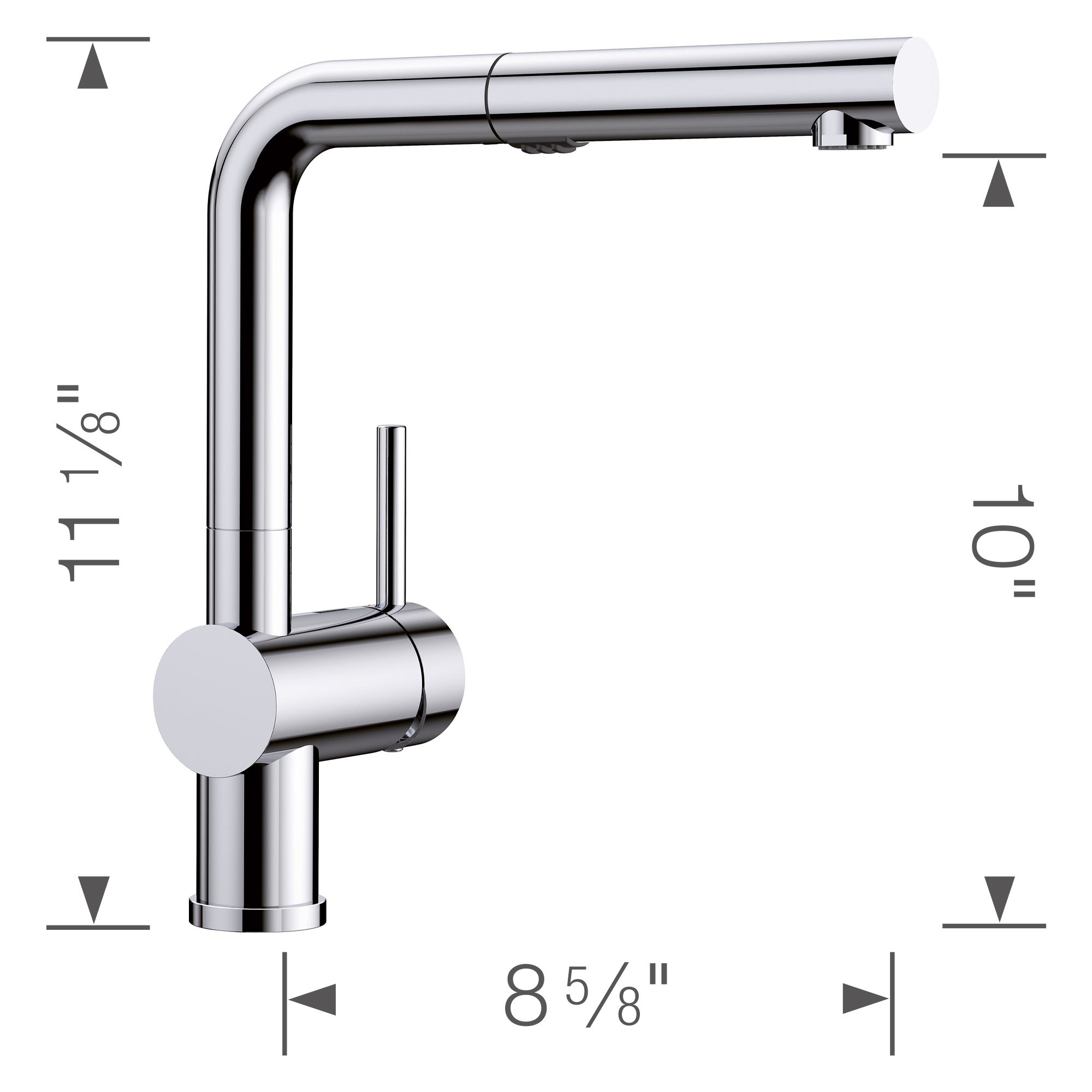 Blanco Linus Low Arc Pull-Out Dual-Spray Kitchen Faucet 1.5 GPM - Chrome - Image 5