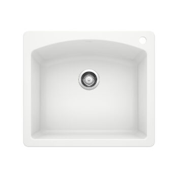 Blanco Diamond SILGRANIT 25" Single Bowl Dual Mount Kitchen Sink - White