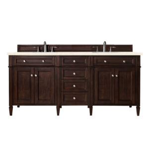 Brittany 72" Double Vanity, Burnished Mahogany