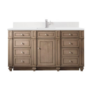 Bristol 60" Single Vanity, Whitewashed Walnut
