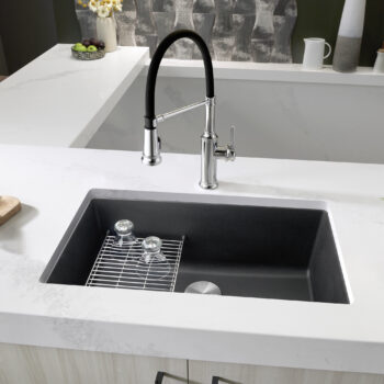 Blanco Precis SILGRANIT 30" Single Bowl Undermount Kitchen Sink - Anthracite - Image 2