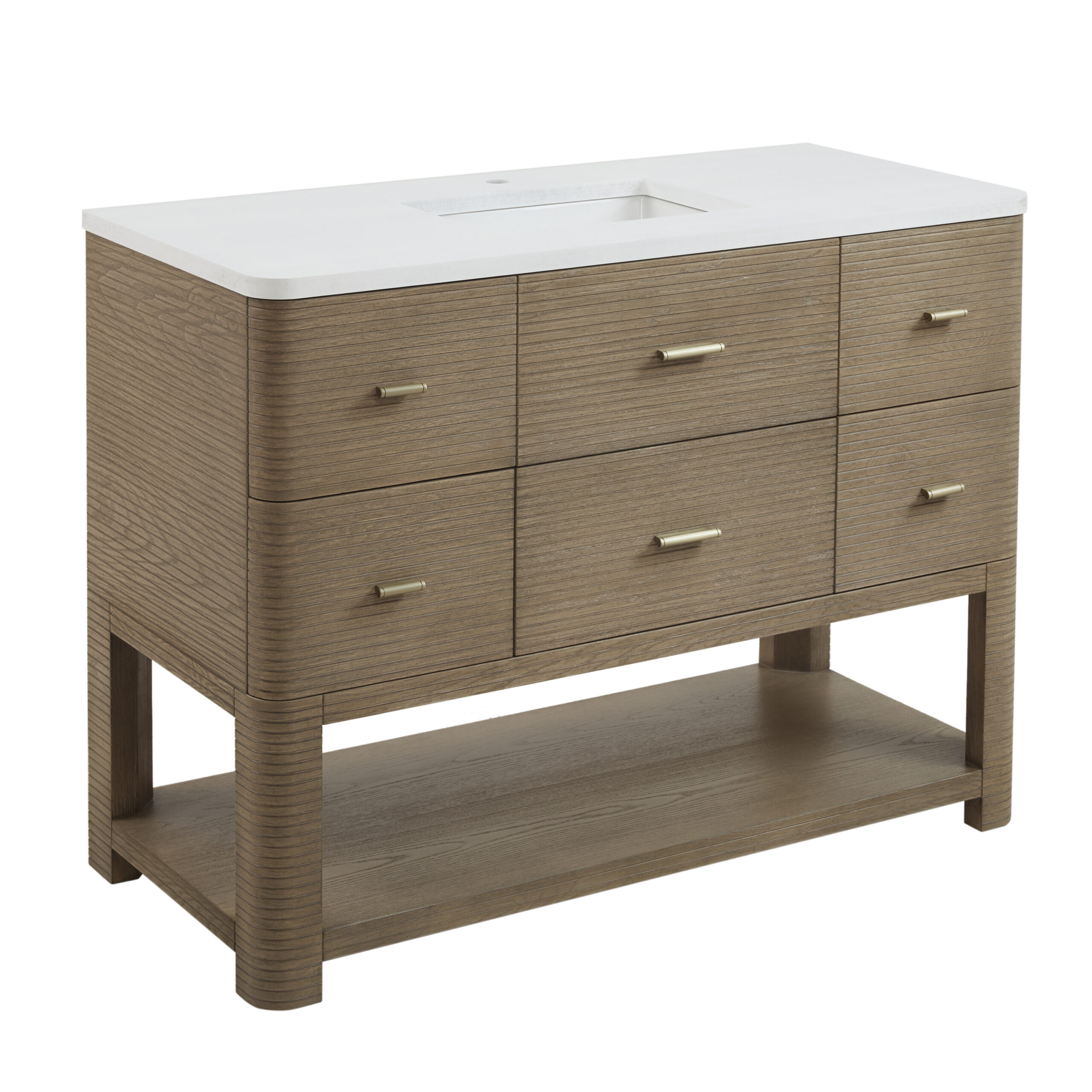 Lucian 48" Single Vanity, Pebble Oak w/ 3 CM White Zeus Quartz Top - Image 5