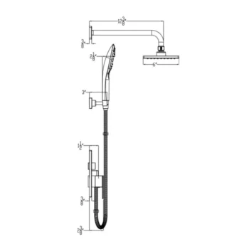 Huntington Brass Square Push Button Shower Trim In Matte Black - Image 2