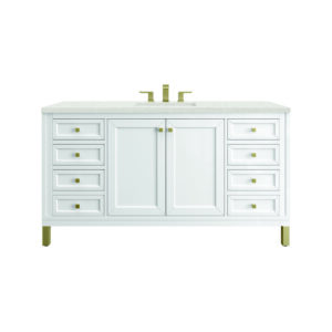 Chicago 60" Single Vanity, Glossy White