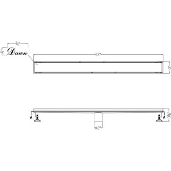 Dawn® Volga River Series - Linear Shower Drain 32"L In Polished satin - Image 2
