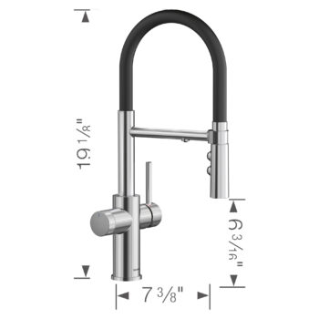 Blanco Catris Flexo Filter-Ready Semi-Pro Pull-Down Dual-Spray Kitchen Faucet 1.5 GPM - PVD Steel - Image 3