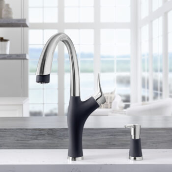 Blanco Artona Pull-Down Dual-Spray Kitchen Faucet 1.5 GPM - PVD Steel/Anthracite - Image 3