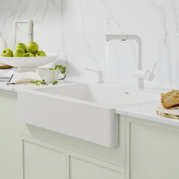 Blanco Linus Low Arc Pull-Out Dual-Spray Kitchen Faucet 1.5 GPM - White - Image 5