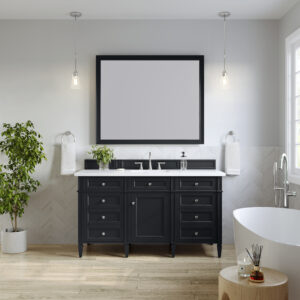 Brittany 60″ Single Vanity, Black Onyx