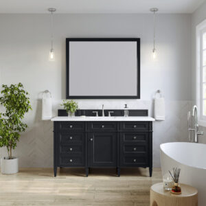 Brittany 60″ Single Vanity, Black Onyx