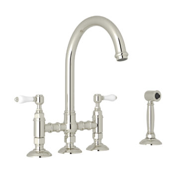 ROHL San Julio® Bridge Kitchen Faucet With Side Spray In Polished Nickel
