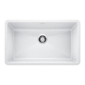Blanco Precis SILGRANIT 32″ Super Single Undermount Kitchen Sink – White