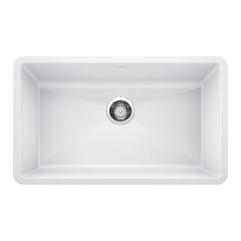 Blanco Precis SILGRANIT 32" Super Single Undermount Kitchen Sink - White