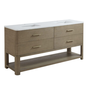 Lucian 72" Double Vanity, Pebble Oak w/ 3 CM White Zeus Quartz Top - Image 6