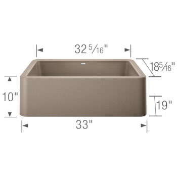 Blanco Ikon SILGRANIT 33" Single Bowl Apron-Front Farmhouse Sink - Truffle - Image 5