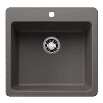 Blanco Liven SILGRANIT 21" Single Bowl Dual Mount Kitchen Sink - Volcano Gray