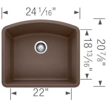 Blanco Diamond SILGRANIT 24" Single Bowl Undermount Kitchen Sink - Café - Image 3