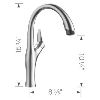 Blanco Artona Pull-Down Dual-Spray Kitchen Faucet 1.5 GPM - PVD Steel - Image 5