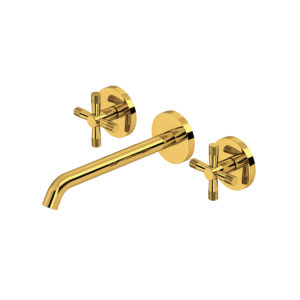 ROHL Amahle™ Wall Mount Lavatory Faucet Trim In Unlacquered Brass