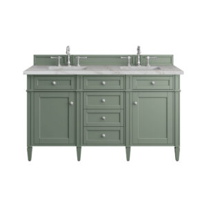 Brittany 60" Double Vanity, Smokey Celadon