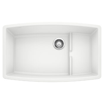Blanco Performa Cascade SILGRANIT 32" Single Bowl Undermount Kitchen Sink with Colander - White