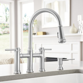 Blanco Empressa Pull-Down Dual-Spray Bridge Faucet 1.5 GPM - PVD Steel - Image 2