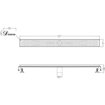 Dawn® Brisbane River Series - Linear Shower Drain 32"L In Polished satin - Image 2