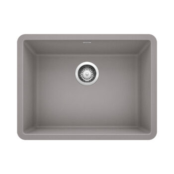 Blanco Precis SILGRANIT 24" Single Bowl Undermount Kitchen Sink - Metallic Gray