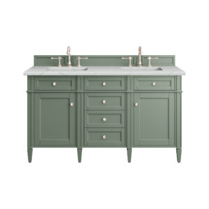 Brittany 60" Double Vanity, Smokey Celadon